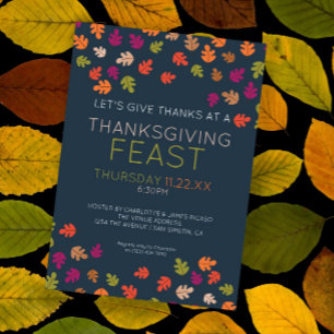 Fall Colours Thanksgiving Feast Dinner Party Holiday Card