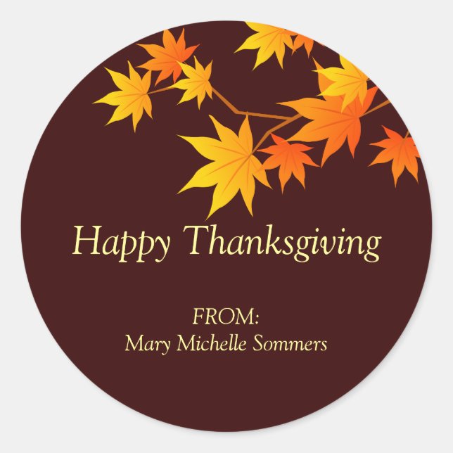 Fall Colours Thanksgiving Label (Front)