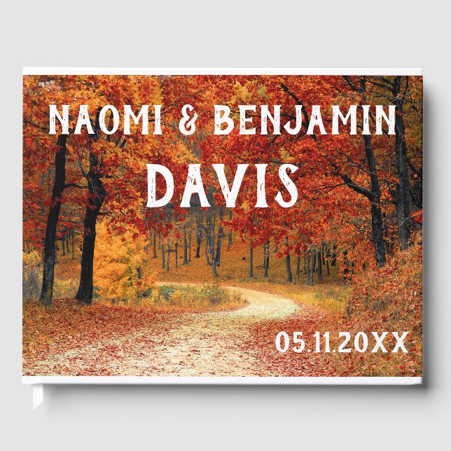 Fall Colours Wedding Guest Book (Front)
