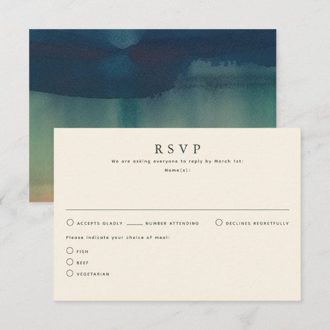 Fall Colours Wedding RSVP Cards (Front/Back)