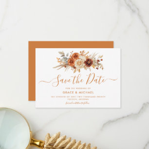 Fall Colours Wedding Save the Date Thank You Card