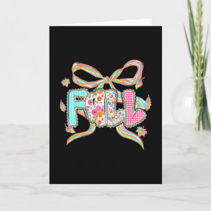 Fall Coquette Bow Pumpkin Thanksgiving Autumn Leav Card