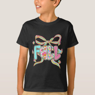 Fall Coquette Bow Pumpkin Thanksgiving Autumn Leav T-Shirt