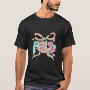 Fall Coquette Bow Pumpkin Thanksgiving Autumn Leav T-Shirt