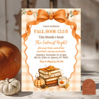 Fall Cosy Pumpkin Book Club invitation