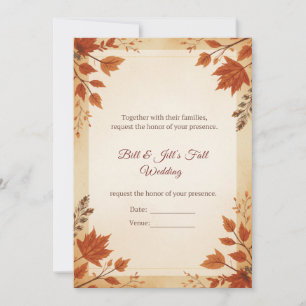 Fall Cottage Wedding  Invitation
