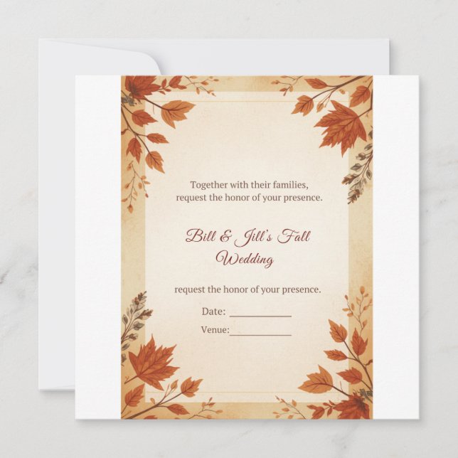 Fall Cottage Wedding  Save The Date (Front)