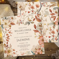 Fall Cottagecore Boho Beige Wildflower Baby Shower