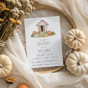 Fall Cottagecore Chicken Coop Garden Baby Shower Invitation