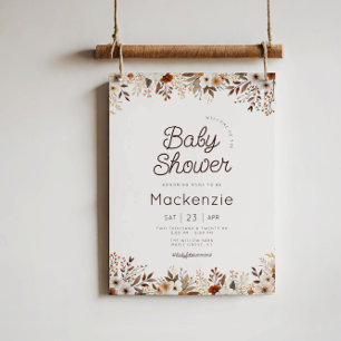 Fall Cottagecore Floral Baby Shower Poster