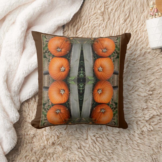 Fall Country Pumpkin Pair Abstract Cushion (Blanket)
