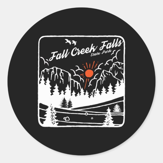 Fall Creek Falls State Park Tennessee Modern Cool  Classic Round Sticker (Front)