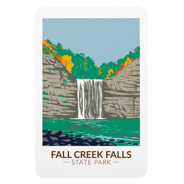Fall Creek Falls State Park Tennessee Vintage  Magnet (Vertical)