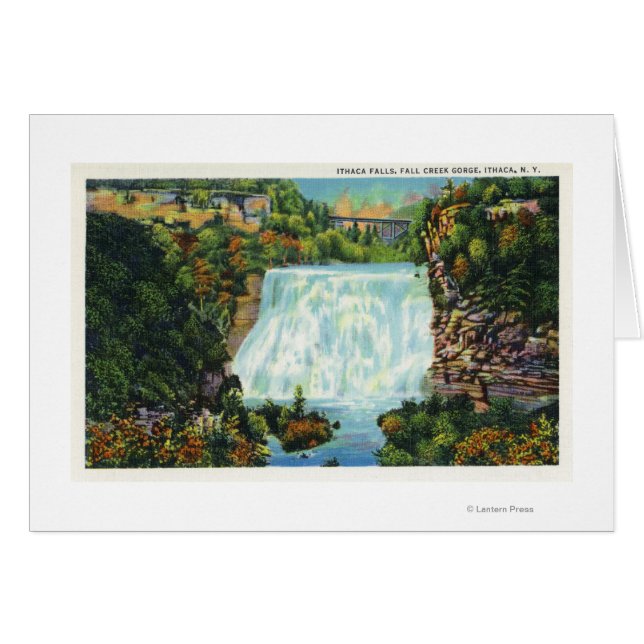 Fall Creek Gorge View, Ithaca Falls Scene (Front Horizontal)