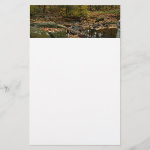 Fall Creek with Reflection at Laurel Hill Park Stationery