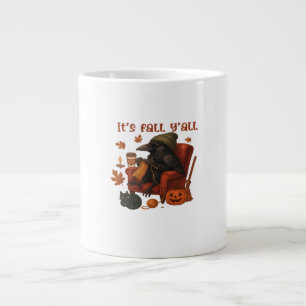 Fall Crow – It’s Fall Y’all Art Large Coffee Mug