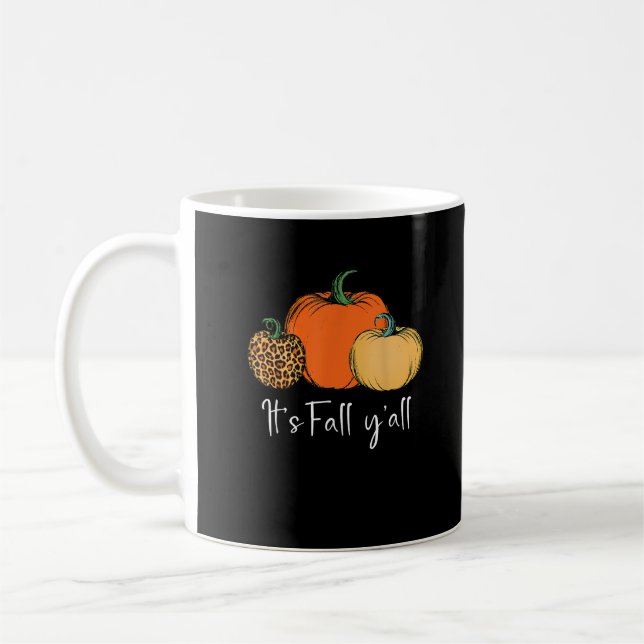 Fall Cute Halloween Pumpkin Thanksgiving It’s Fall Coffee Mug (Left)