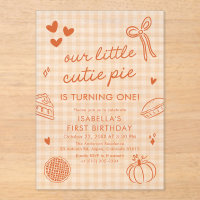 Fall Cute Hand Drawn Our Little Cutie Pie Birthday