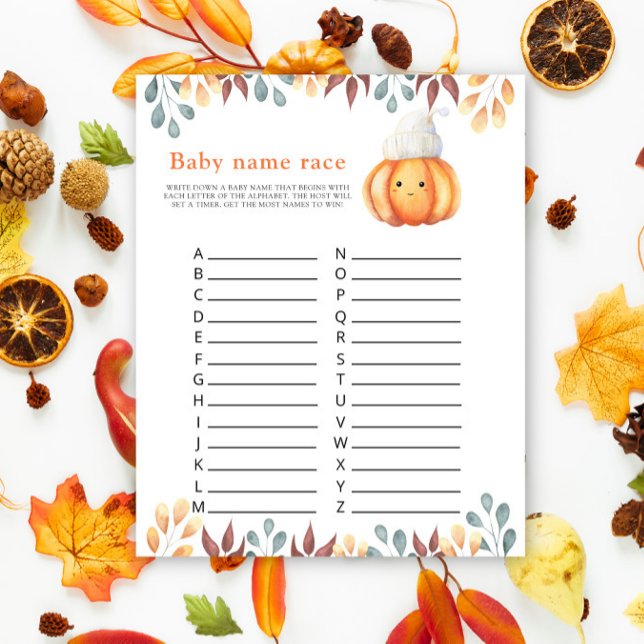 Fall Cute Pumpkin - Baby name race game (Creator Uploaded)
