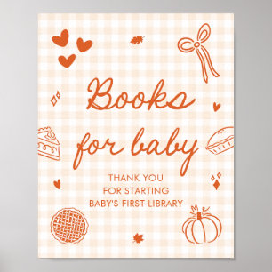 Fall Cutie Pie Baby Shower Books for Baby Game Poster