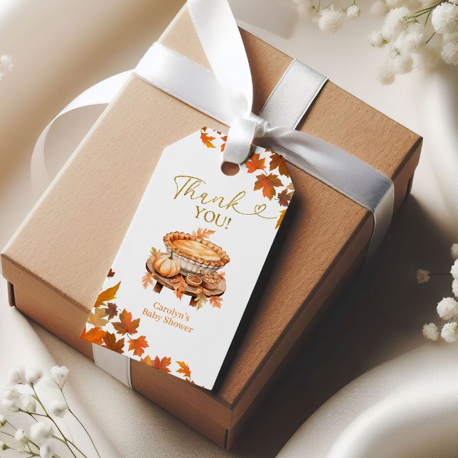 Fall Cutie Pie Baby Shower Gift Tag (Creator Uploaded)