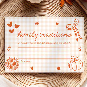 Fall Cutie Pie Family Traditions Baby Shower Game Enclosure Card