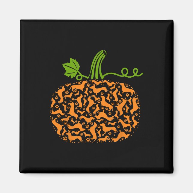 Fall Dachshund Doxin Pumpkin Fun Halloween Dog Lov Magnet (Front)