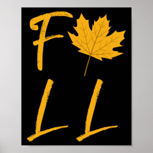 Fall Deciduous Leaf Autumn Season Colourful Tee Poster