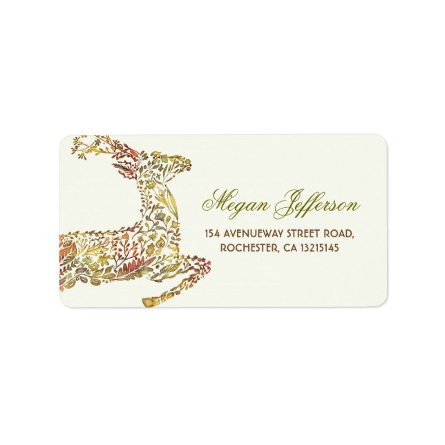 Fall Deer Woodland Wedding Address Labels (Front)