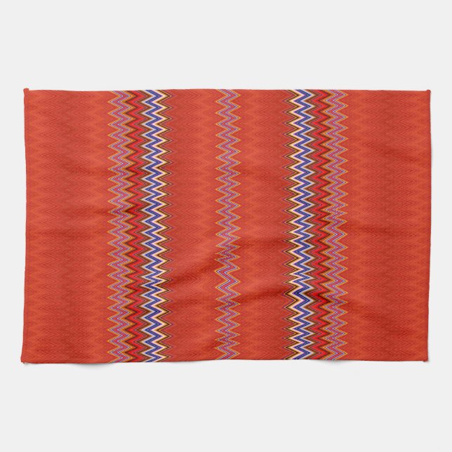 Fall Delight Zigzag Tea Towel (Horizontal)