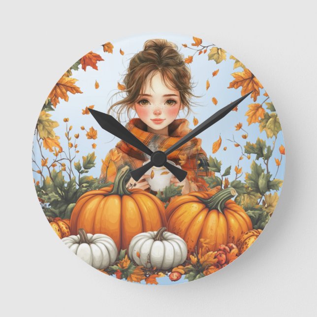 Fall Design Wall Clock (Front)