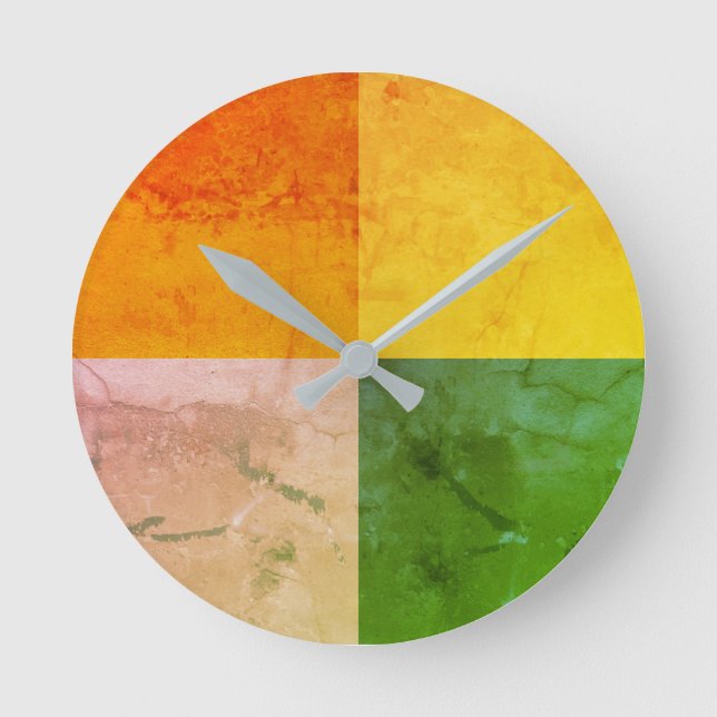 Fall Distressed COOL Rustic Round Clock (Front)