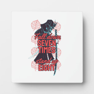Fall down seven times stand up eight plaque