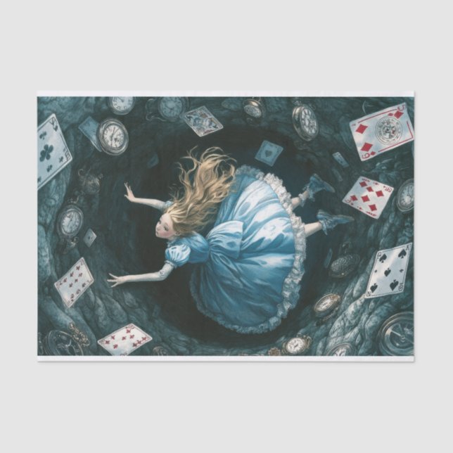 Fall Down the Rabbit Hole Alice in Wonderland Tissue Paper (Front)