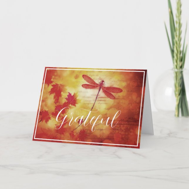 Fall dragonfly custom card (Front)