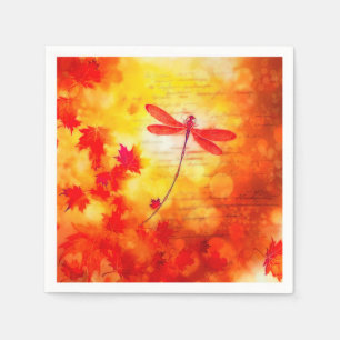 Fall dragonfly napkin