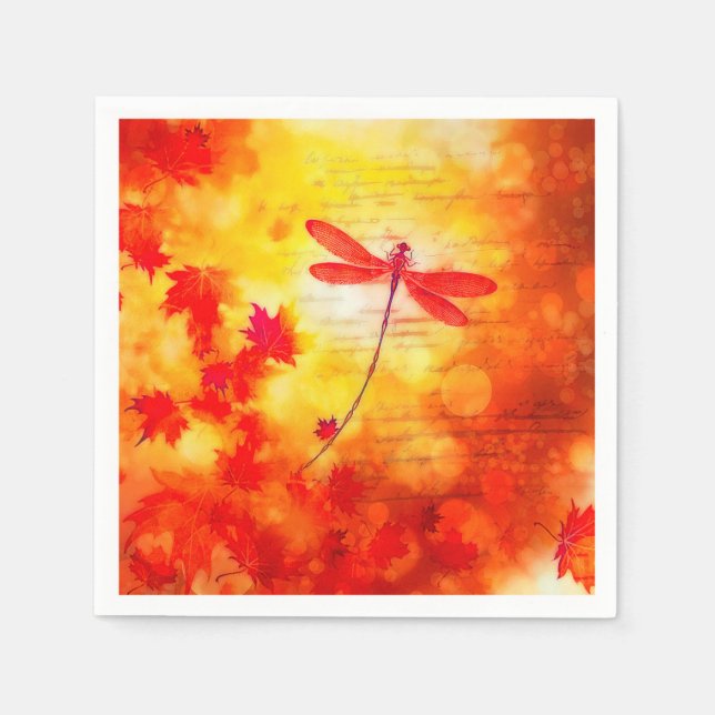 Fall dragonfly napkin (Front)
