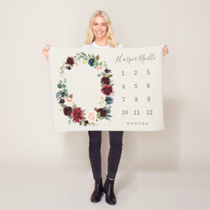 Fall Elegance Baby Milestone Blanket