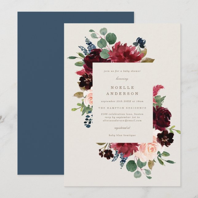 Fall Elegance Baby Shower Invitation (Front/Back)
