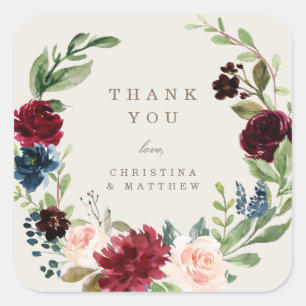 Fall Elegance Thank You Sticker Tag