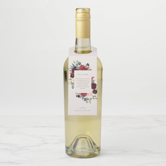 Fall Elegance Welcome Bottle Hanger (On Bottle)