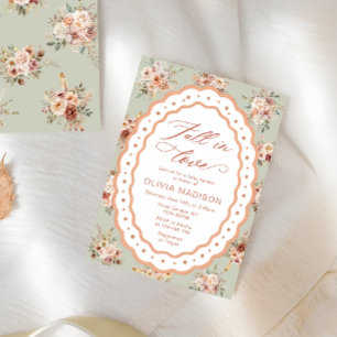 Fall Elegant Floral Baby Shower Invitation