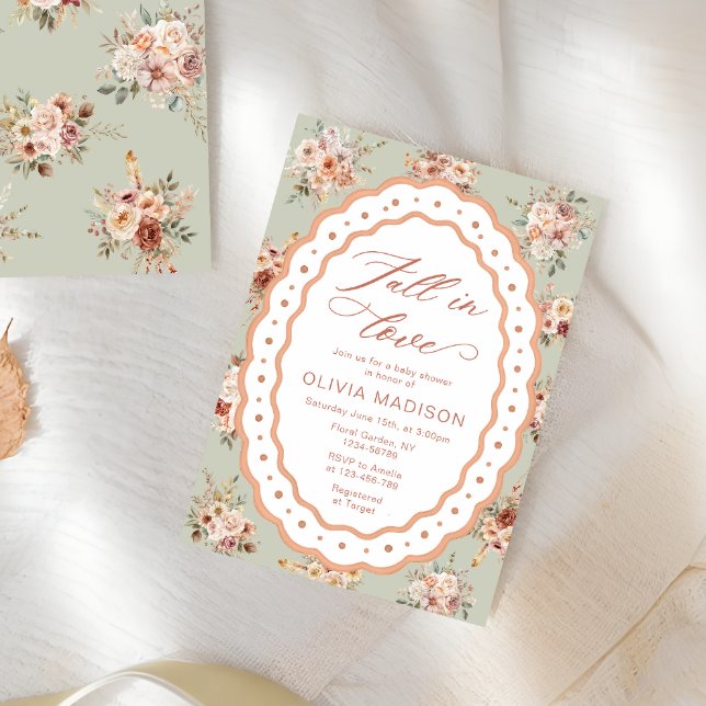 Fall Elegant Floral Baby Shower Invitation (Creator Uploaded)