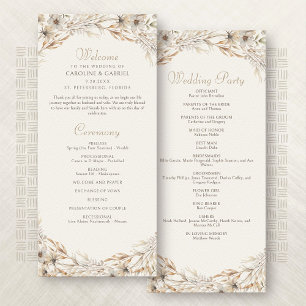 Fall Elegant Wildflowers Wedding Program