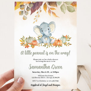 Fall Elephant Baby Shower Invitation