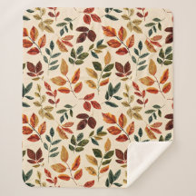 Fall Embroidered Leaves - Seamless Pattern