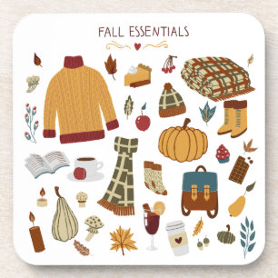 Fall Essentials Digital Drawing Coaster