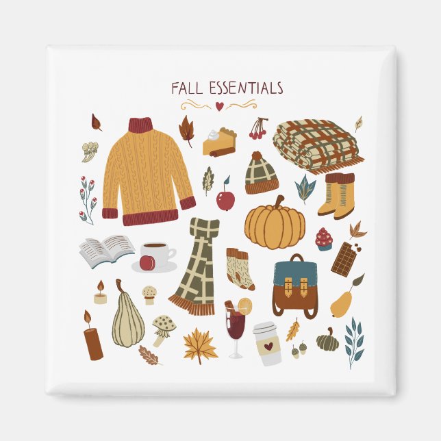 Fall Essentials Digital Drawing Magnet (Front)