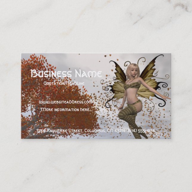 Fall Faerie Design 1 - Fantasy Business Card (Front)