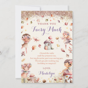 Fall Fairy Birthday Thank You Card